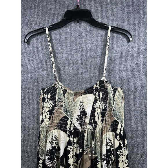 Pineapple‎ Moon Dress Sleeveless Mini Fit Flare Floral Stretch Large Tropical - Picture 2 of 7